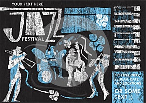 Vintage style jazz festival poster