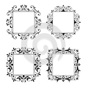 Vintage style lacy square frames collection.