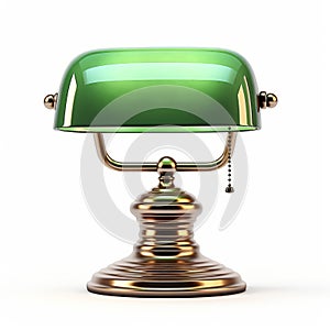 Vintage Style Light Desk Lamp With Green Shade