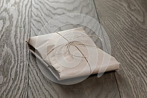 Vintage style parcel wrapped with rope