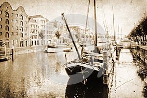 Vintage style picture of Delfshaven
