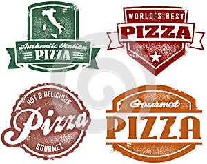 Vintage Style Pizza Stamps