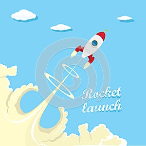 Vintage style retro poster of Rocket launcher.