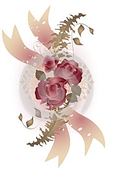 Vintage Style Rose Swag