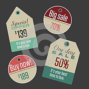 Vintage Style Sale Tags Design
