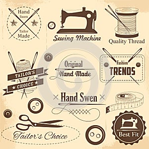 Vintage style sewing and tailor label