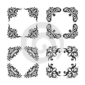 Vintage style square frames collection. Decorative frame set