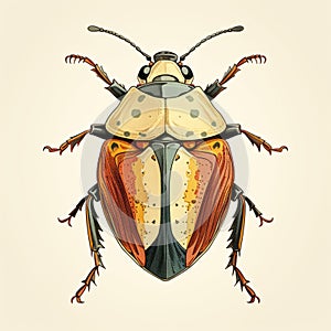 Vintage-style Stink Bug Illustration On White Background