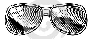 Vintage Style Sunglasses Icon Illustration