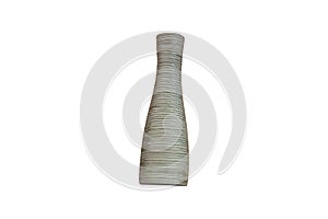 Vintage Style Tall white Rough Ceramic Vase isolated on white background with clipping path.