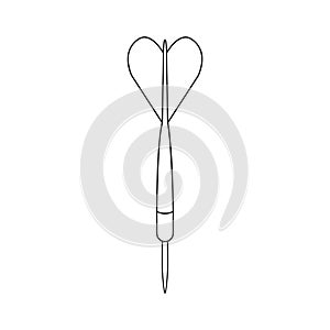 Vintage Style Throwin Dart Outline Vector