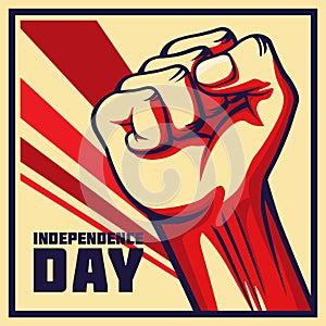 Vintage style vector Independence day poster