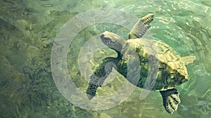 vintage style, World Turtle Day, big turtle, top view, copy space, free place for text
