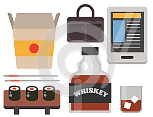 Vintage styled design hipster icons vector signs and symbols templates gadgets element and other things illustration.