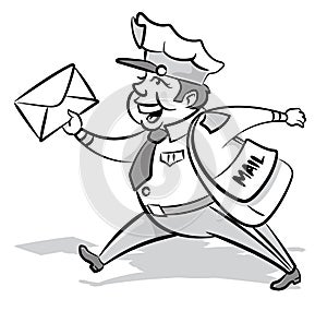 Vintage Styled Mailman with a letter