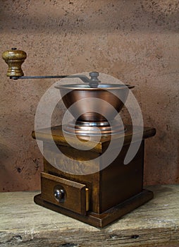 Vintage styled of old coffee grinder