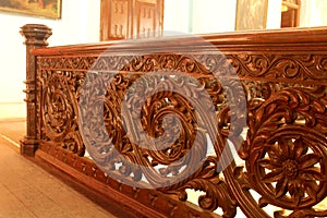 Vintage styled wood fence in the palace of bangalore.
