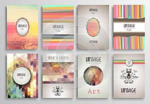 Vintage Styles brochure templates set with Labels