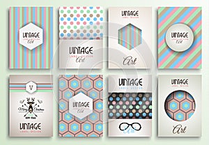 Vintage Styles brochure templates set with Labels