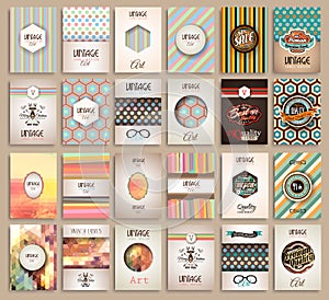 Vintage Styles brochure templates set with Labels