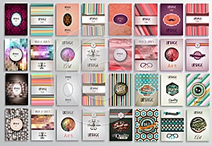 Vintage Styles brochure templates set with Labels.