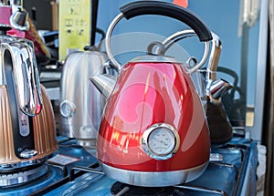 Vintage stylised electric kettles for sale at street Market