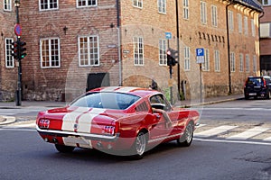 Vintage stylish red car