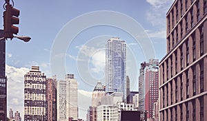 Vintage stylized picture of New York cityscape, USA