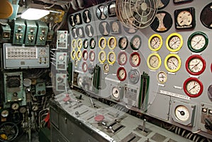 Vintage submarine control room