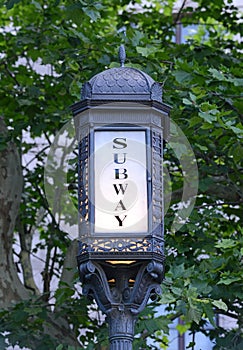 Vintage subway sign, Manhattan, New York