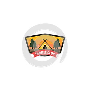 Vintage Summer Camp Logo Template