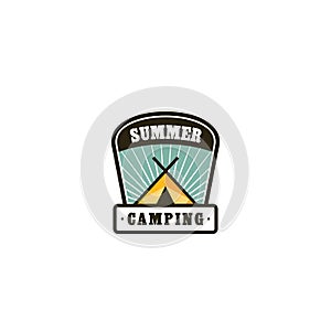 Vintage Summer Camp Logo Template