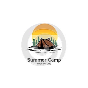 Vintage Summer Camp Logo Template