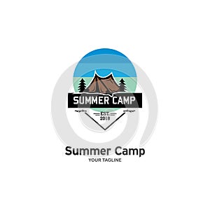 Vintage Summer Camp Logo Template