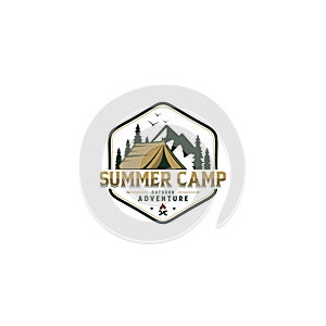 Vintage Summer Camp Logo Template