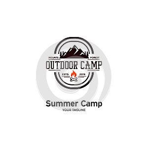 Vintage Summer Camp Logo Template