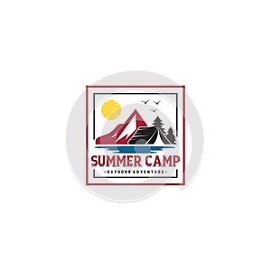 Vintage Summer Camp Logo Template