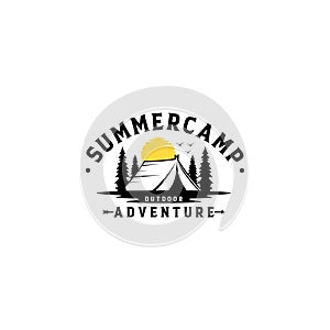 Vintage Summer Camp Logo Template