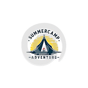 Vintage Summer Camp Logo Template