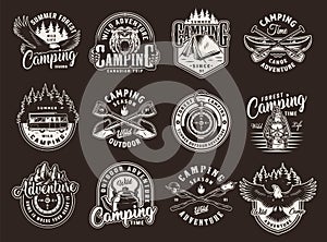 Vintage summer camping badges
