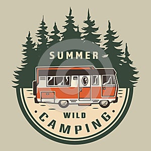 Vintage summer outdoor adventure logo