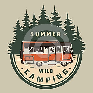 Vintage summer outdoor adventure logo photo