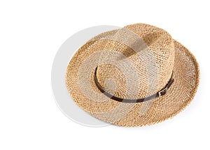 Vintage summer straw hat isolated