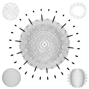 Vintage sun burst frames and design elements