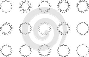 Vintage sun icon. Sun star icons or logo collection. Sun rays. Radial sunset beams. Fireworks. Vector illustration.