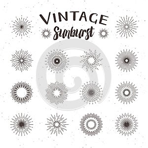 Vintage sunburst. Hipster style