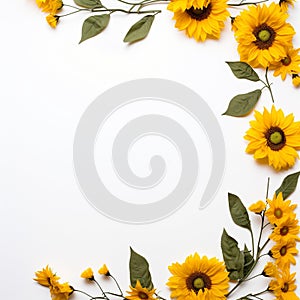 Vintage sunflower border