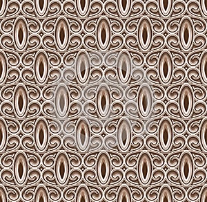 Vintage swirly seamless pattern, fretwork texture