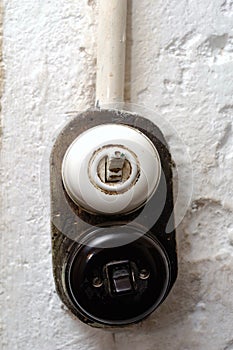 Vintage switch on a wall