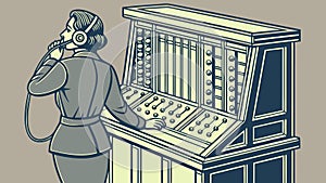 Vintage Switchboard Operator Classic Communication, vector design Generative AI
